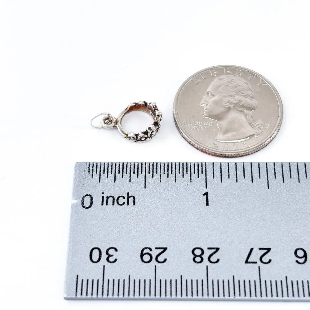 Vintage Sterling Silver 925 Ornate Crown Charm Pendant